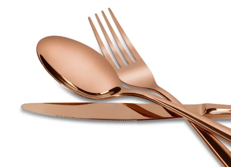 ZWIEGER VESPER COPPERY Sztućce komplet 72 elementy dla 18 osób / miedziane