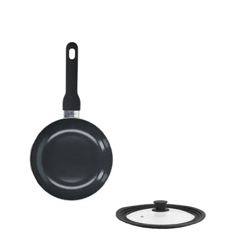 ZWIEGER VIRTU Komplet Patelnia 20 cm + pokrywka silikonowa 18/20/22 cm | aluminium | powłoka ceramiczna | indukcja
