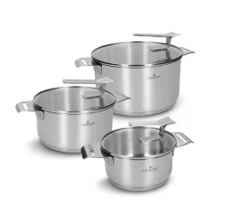 ZWIEGER VISIONARY Komplet 3 garnki z pokrywkami 16, 20, 24 cm / stal nierdzewna / indukcja